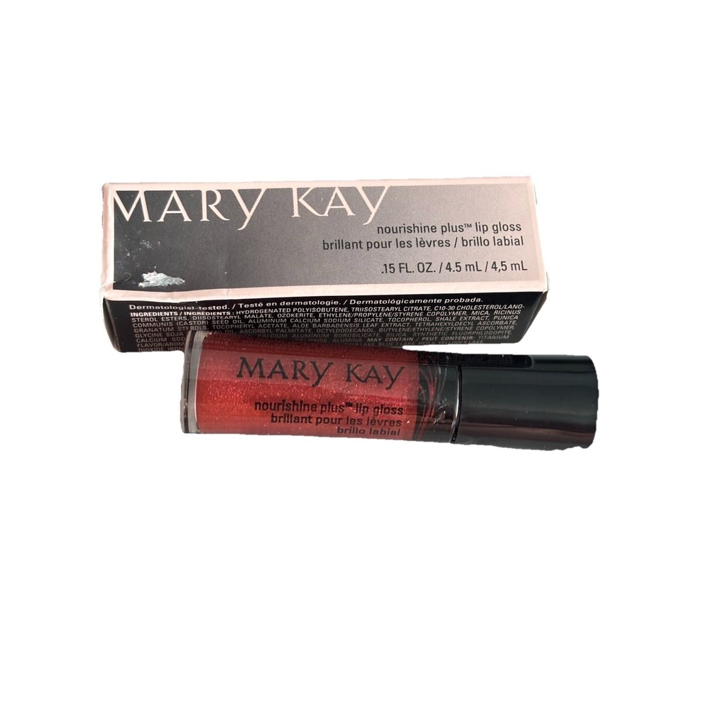 New Mary Kay Nourishine Plus Lip Gloss - RED PASSION - Full Size